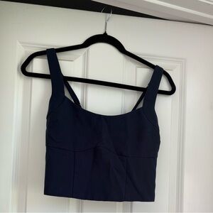 Abercrombie & Fitch Dark Navy Structured Crop Top